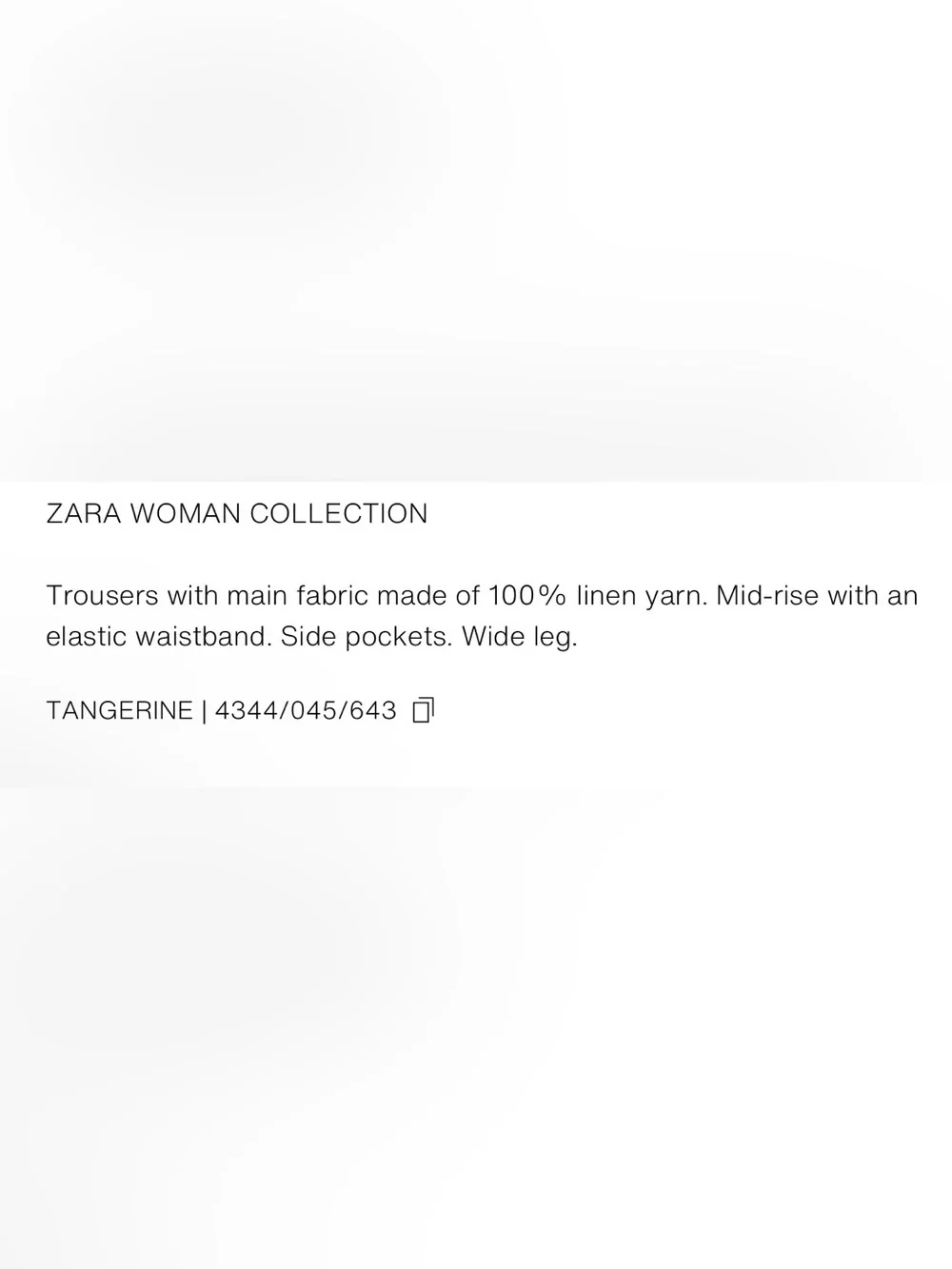 Zara 100% Linen Wide Barrel Pants in a tangerine orange color